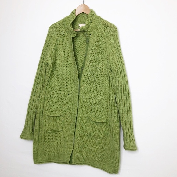 Sundance medium green cable knit, chunky lambswool Cardigan. - Picture 13 of 13